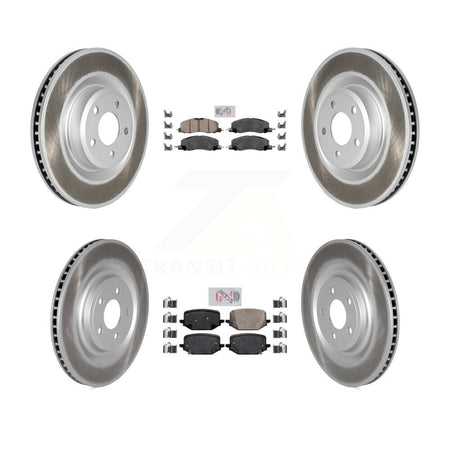 Front Rear Ceramic Pads And Coated Disc Brake Rotors Kit For Lincoln Aviator KGA-105096