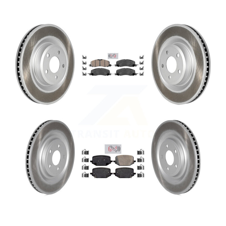 Front Rear Ceramic Pads And Coated Disc Brake Rotors Kit For Lincoln Aviator KGA-105096
