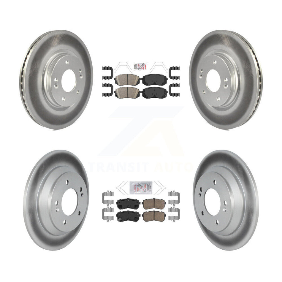 Front Rear Ceramic Pad Coated Brake Rotors Kit For Hyundai Kona Ultimate Limited with FWD KGA-105097