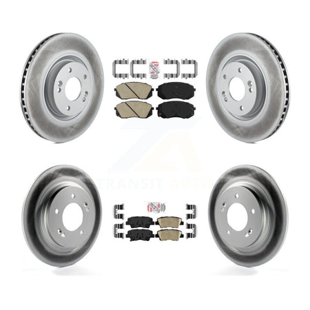 Front Rear Ceramic Pads And Coated Disc Brake Rotors Kit For Hyundai Sonata Kia Cadenza KGA-105098