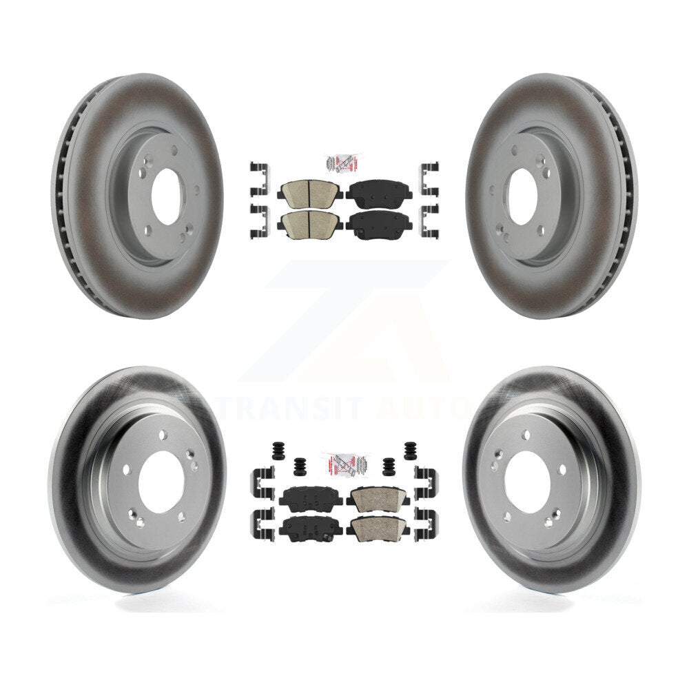 Front Rear Ceramic Pads And Coated Disc Brake Rotors Kit For Hyundai Sonata KGA-105099