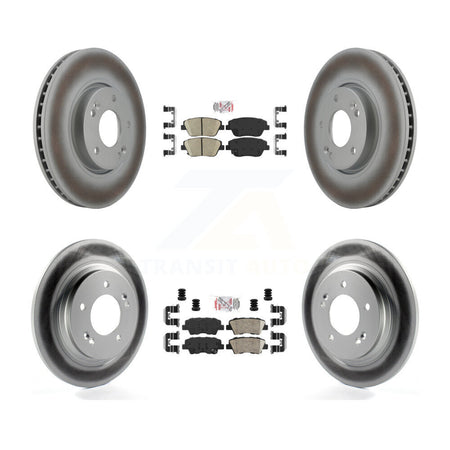 Front Rear Ceramic Pads And Coated Disc Brake Rotors Kit For Hyundai Sonata KGA-105099