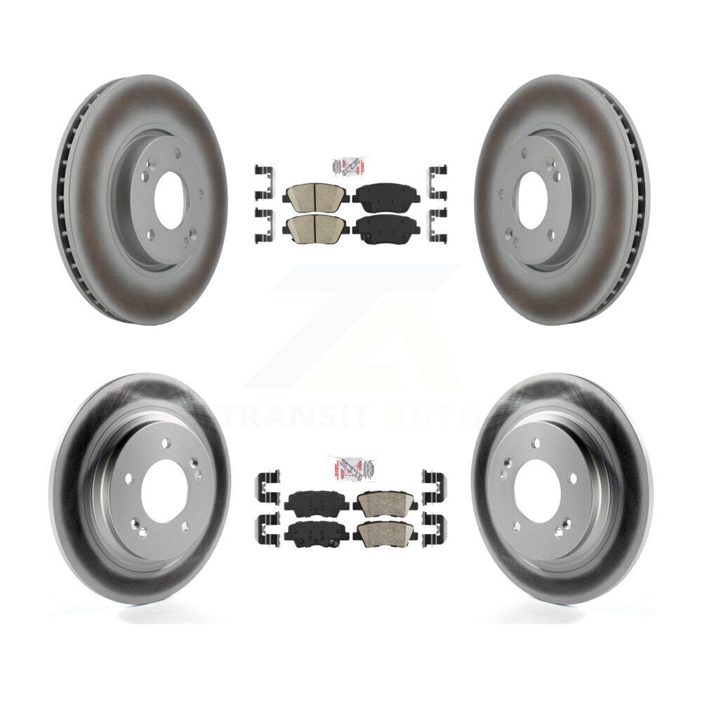 Front Rear Ceramic Pads And Coated Disc Brake Rotors Kit For Hyundai Sonata KGA-105102