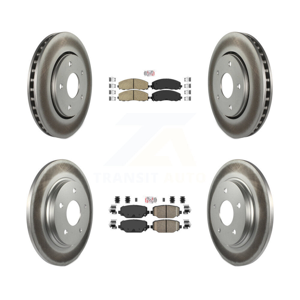 Front Rear Ceramic Pads And Coated Disc Brake Rotors Kit For Dodge Grand Caravan KGA-105107