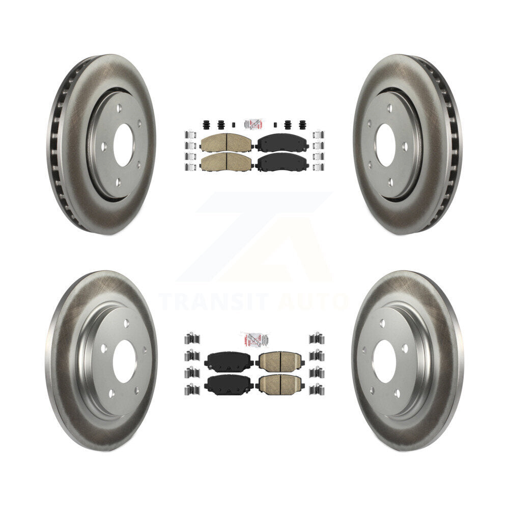 Front Rear Ceramic Pads And Coated Disc Brake Rotors Kit For Dodge Grand Caravan KGA-105108
