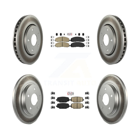 Front Rear Ceramic Pads And Coated Disc Brake Rotors Kit For Dodge Grand Caravan KGA-105108