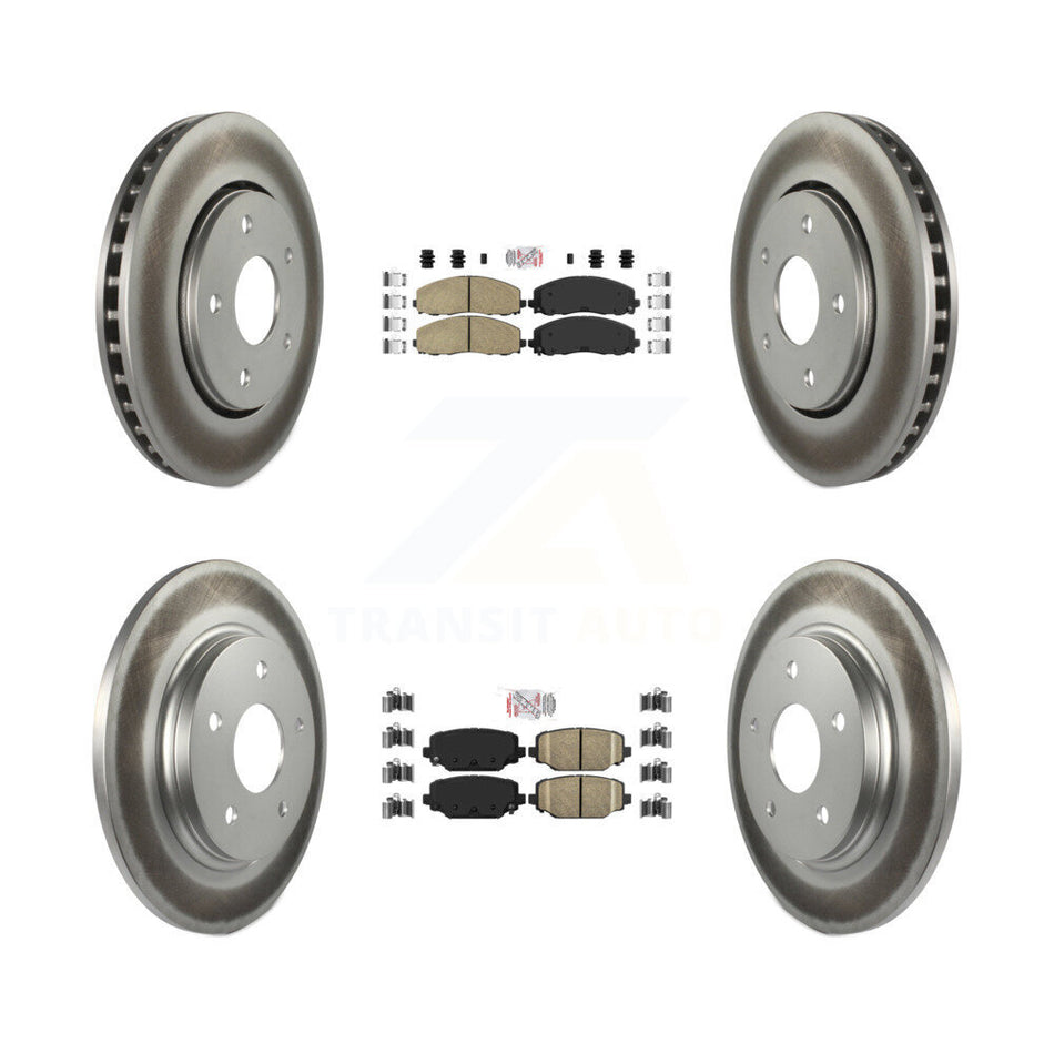 Front Rear Ceramic Pads And Coated Disc Brake Rotors Kit For Dodge Grand Caravan KGA-105108