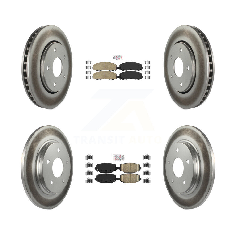 Front Rear Ceramic Pads And Coated Disc Brake Rotors Kit For Dodge Grand Caravan KGA-105109