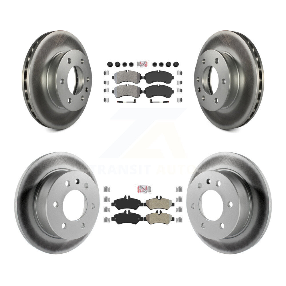 Front Rear Semi-Metallic Pad Coated Brake Rotors Kit For Dodge Sprinter 3500 Freightliner KGA-105116