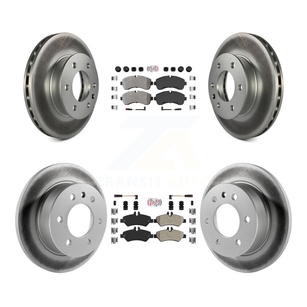 Front Rear Semi-Metallic Pad Coated Brake Rotors Kit For Dodge Sprinter 3500 Freightliner KGA-105117