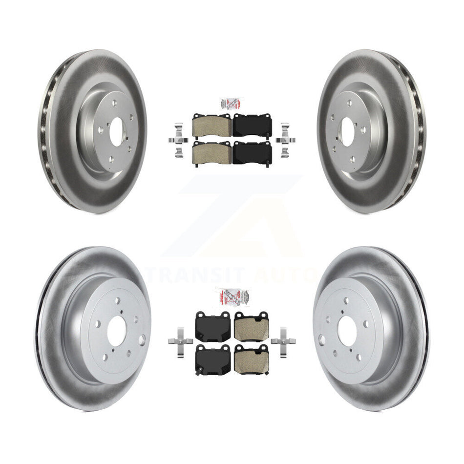 Front Rear Semi-Metallic Pads And Coated Disc Brake Rotors Kit For Subaru Impreza WRX STI KGA-105120