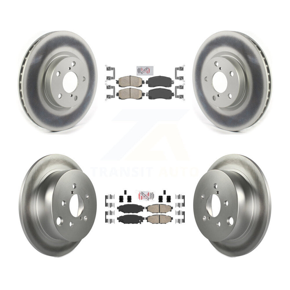 Front Rear Ceramic Pads And Coated Disc Brake Rotors Kit For Subaru Impreza KGA-105126