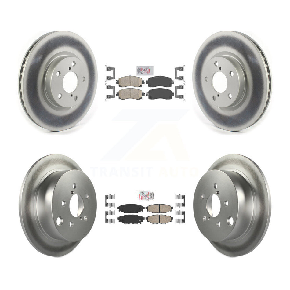 Front Rear Ceramic Pads And Coated Disc Brake Rotors Kit For Subaru Impreza KGA-105128