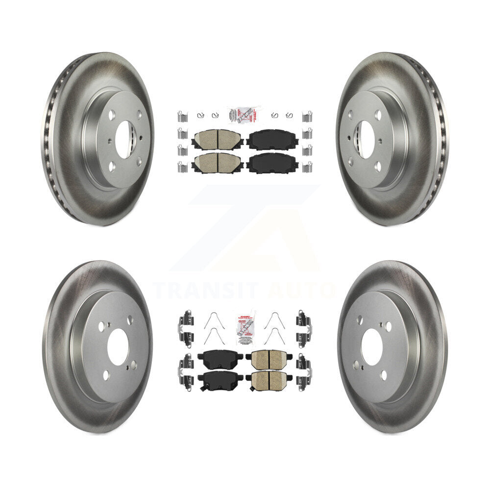Front Rear Ceramic Pads And Coated Disc Brake Rotors Kit For Toyota Yaris KGA-105136