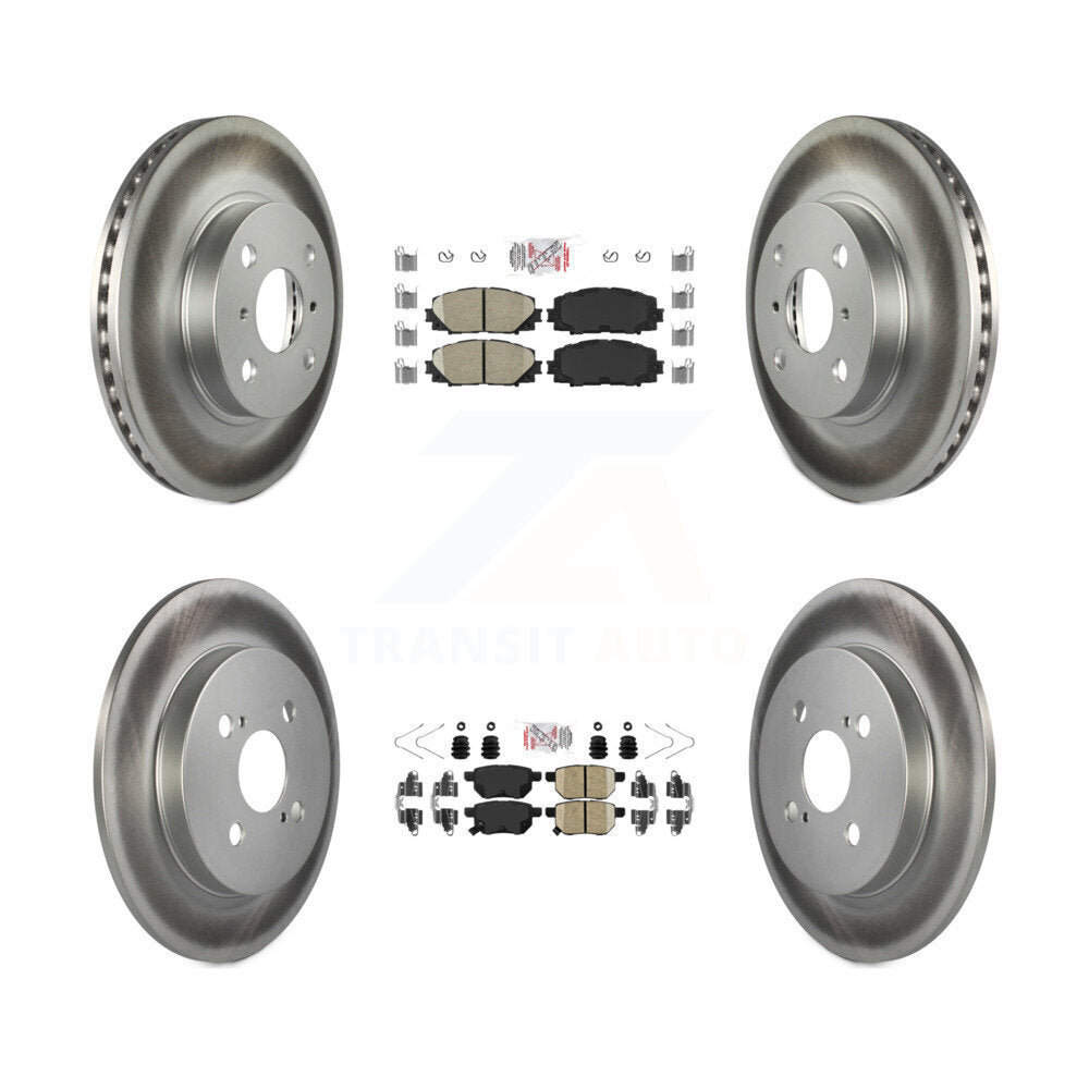 Front Rear Ceramic Pads And Coated Disc Brake Rotors Kit For Toyota Yaris KGA-105138