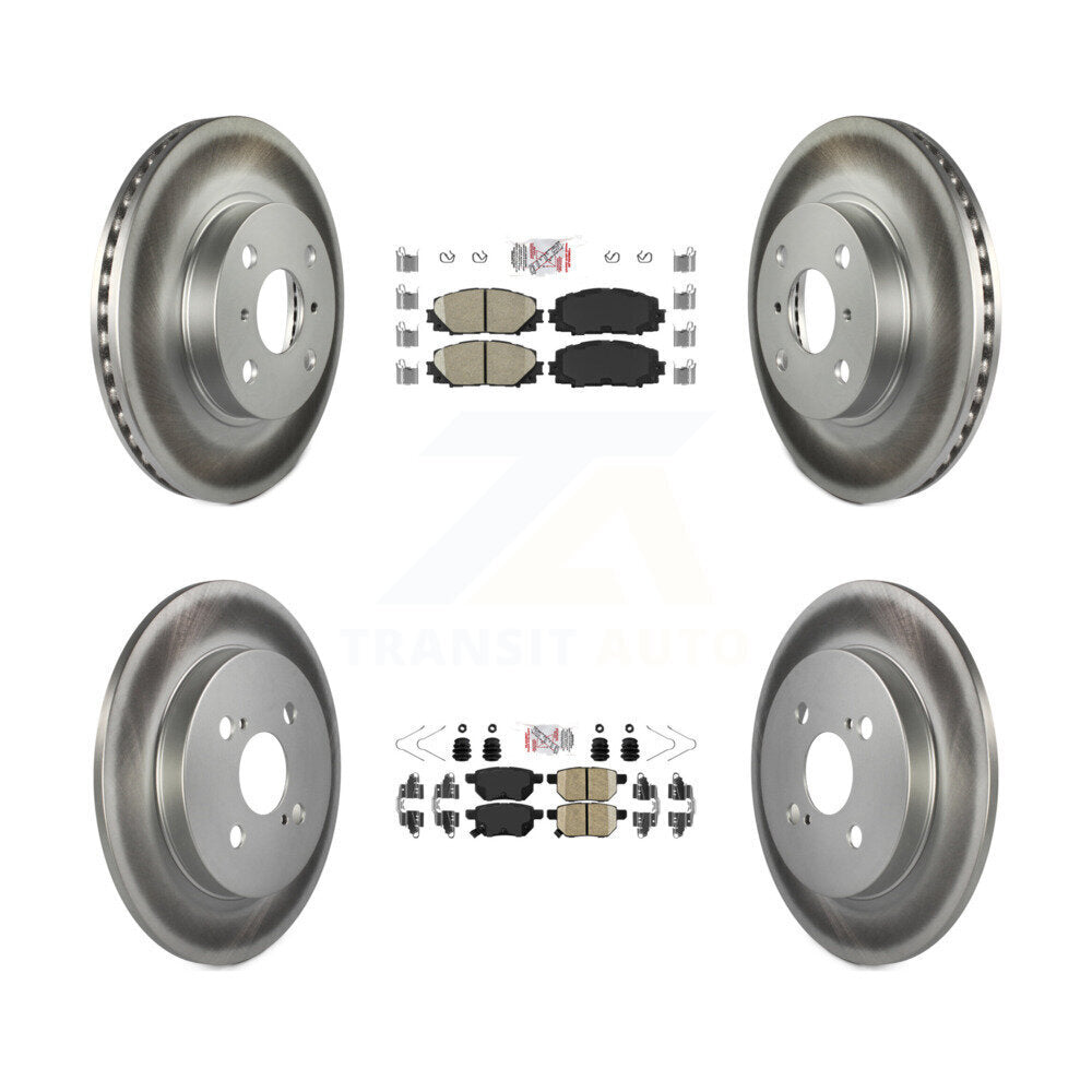 Front Rear Ceramic Pads And Coated Disc Brake Rotors Kit For Toyota Yaris KGA-105139