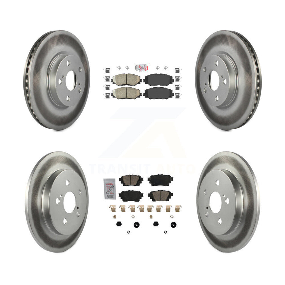 Front Rear Ceramic Pads And Coated Disc Brake Rotors Kit For 2019 Toyota Corolla 1.8L KGA-105141