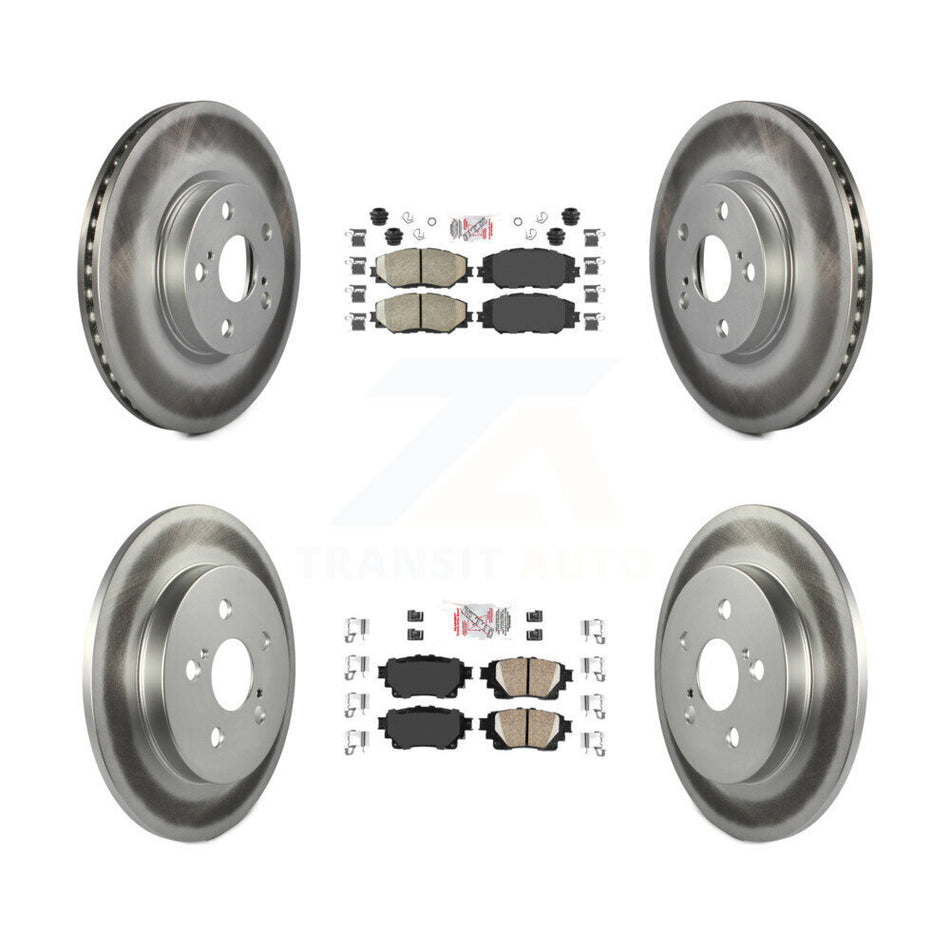 Front Rear Ceramic Pads And Coated Disc Brake Rotors Kit For 2019 Toyota Corolla 1.8L KGA-105142