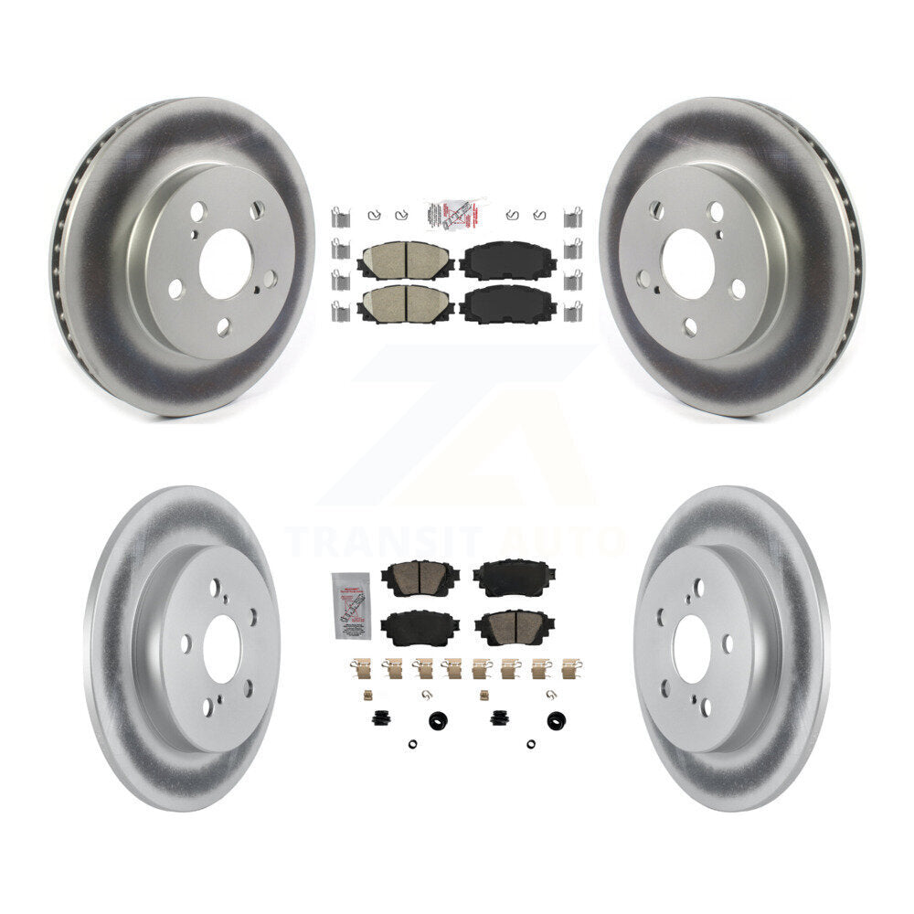 Front Rear Ceramic Pads And Coated Disc Brake Rotors Kit For Toyota Corolla KGA-105144