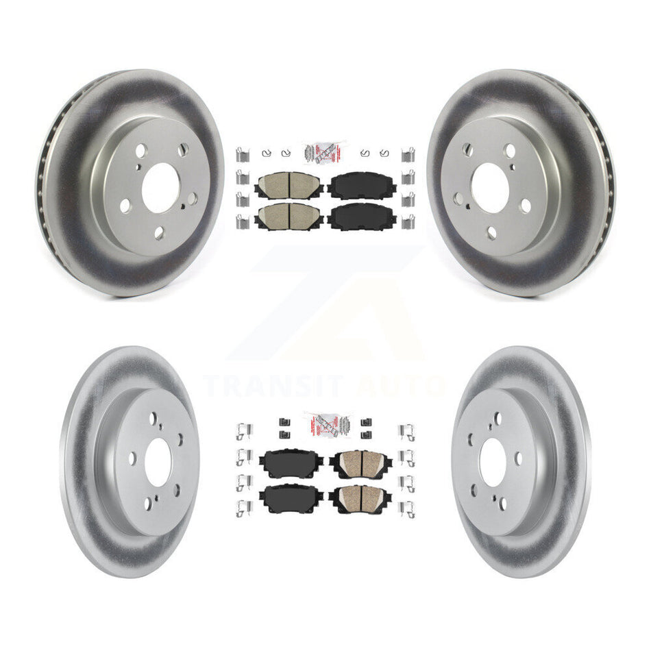 Front Rear Ceramic Pads And Coated Disc Brake Rotors Kit For Toyota Corolla KGA-105146