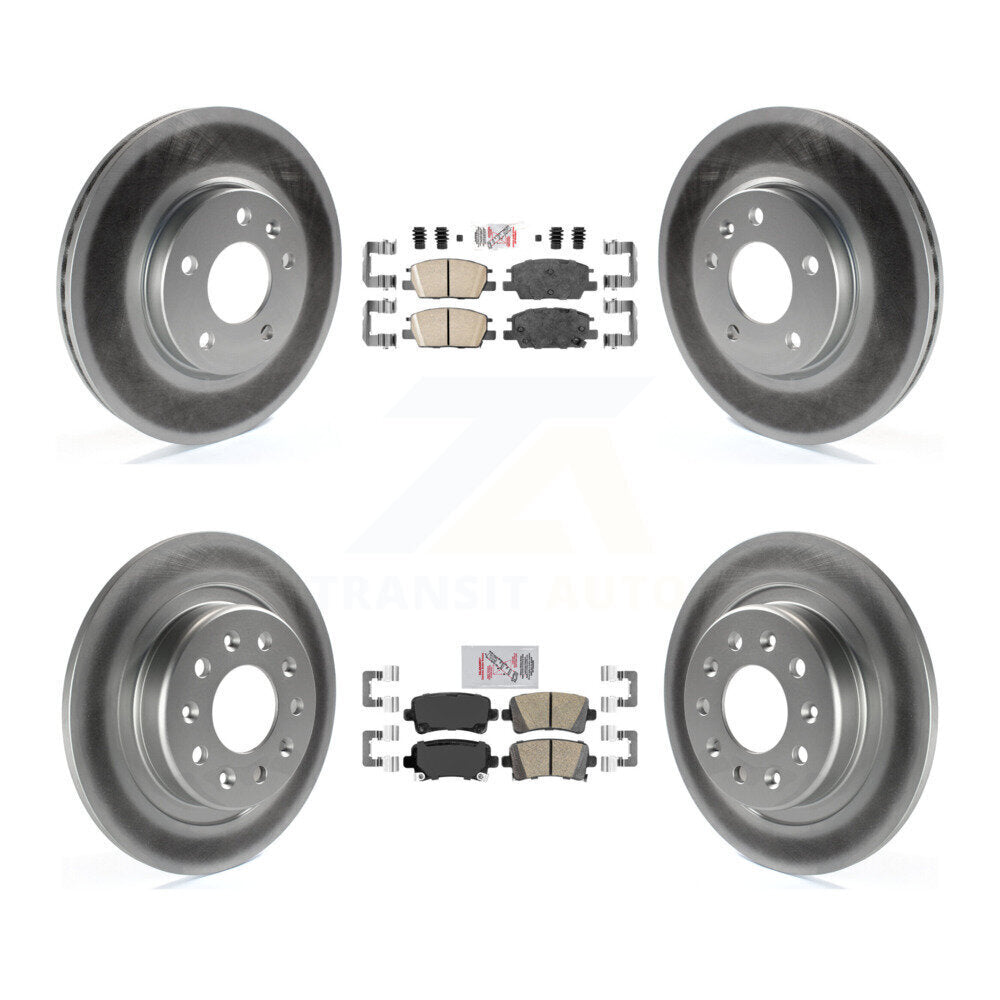 Front Rear Ceramic Pad & Coated Brake Rotor Kit For 2016 Chevrolet Malibu Carryover Model KGA-105148