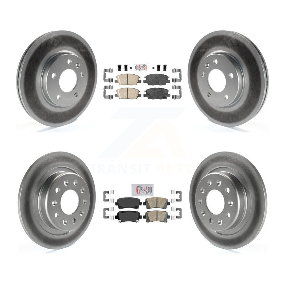 Front Rear Ceramic Pad & Coated Brake Rotor Kit For 2016 Chevrolet Malibu Carryover Model KGA-105148