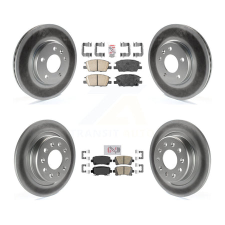 Front Rear Ceramic Pad & Coated Brake Rotor Kit For 2016 Chevrolet Malibu Carryover Model KGA-105149
