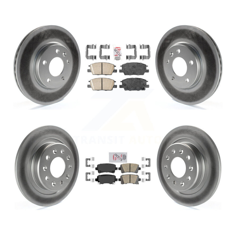 Front Rear Ceramic Pad & Coated Brake Rotor Kit For 2016 Chevrolet Malibu Carryover Model KGA-105149
