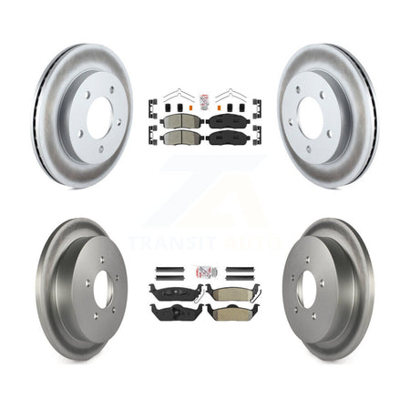 Front Rear Semi-Metallic Pads And Coated Disc Brake Rotors Kit For 2004 Ford F-150 4WD KGA-105154