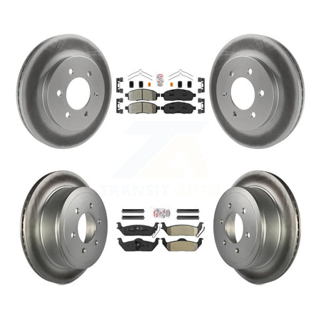 Front Rear Semi-Metallic Pad Coat Disc Brake Rotor Kit For Ford F-150 Lincoln Mark LT 4WD KGA-105156