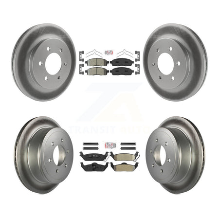 Front Rear Semi-Metallic Pad Coat Disc Brake Rotor Kit For Ford F-150 Lincoln Mark LT 4WD KGA-105157