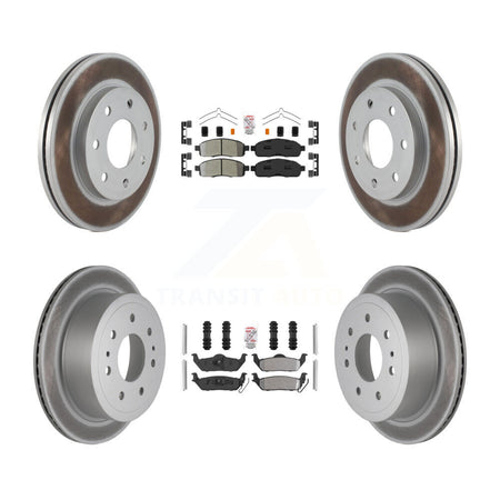Front Rear Semi-Metallic Pad Coat Disc Brake Rotor Kit For Ford F-150 Lincoln Mark LT 4WD KGA-105158