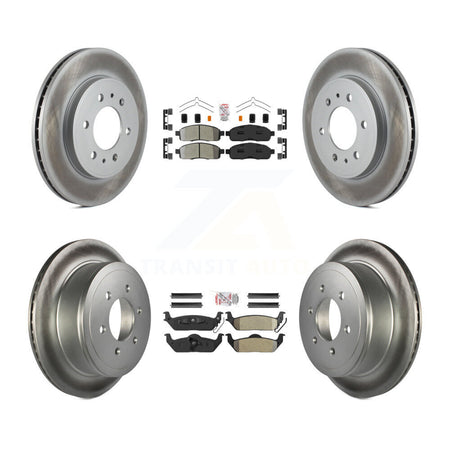 Front Rear Semi-Metallic Pad Coated Brake Rotor Kit For 2009 Ford F-150 With 6 Lug Wheels KGA-105164