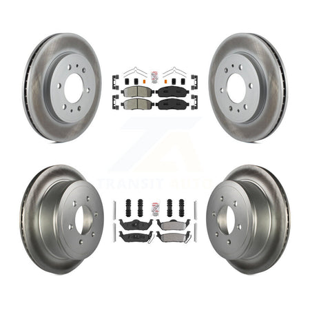 Front Rear Semi-Metallic Pad Coated Brake Rotor Kit For 2009 Ford F-150 With 6 Lug Wheels KGA-105166
