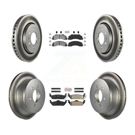 Front Rear Semi-Metallic Pad Coat Brake Rotors Kit For 10-11 Ford F-150 With 6 Lug Wheels KGA-105168