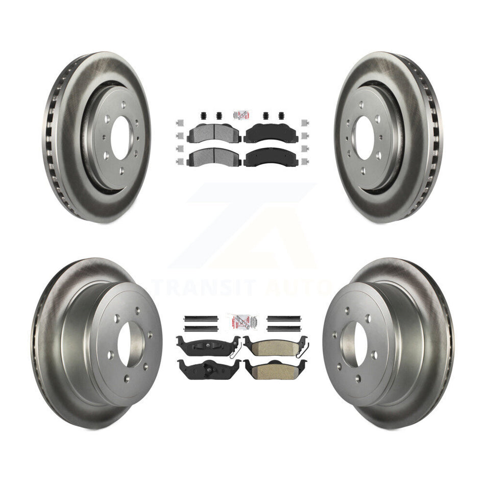 Front Rear Semi-Metallic Pad Coat Brake Rotors Kit For 10-11 Ford F-150 With 6 Lug Wheels KGA-105168