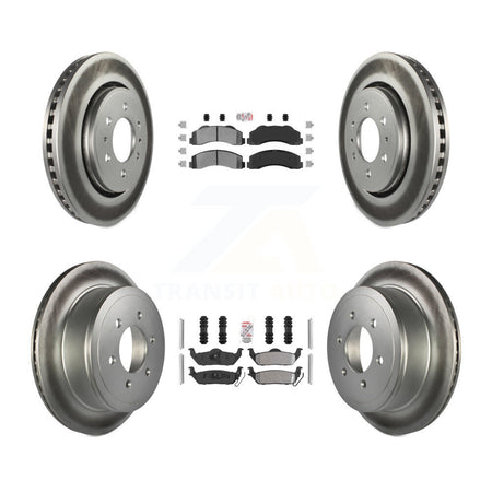 Front Rear Semi-Metallic Pad Coat Brake Rotors Kit For 10-11 Ford F-150 With 6 Lug Wheels KGA-105172