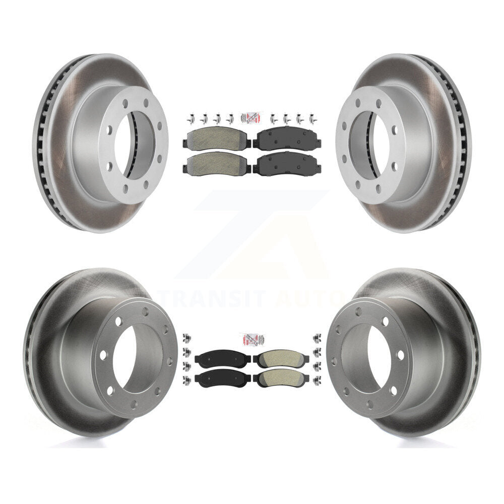 Front Rear Semi-Metallic Pad Coat Brake Rotor Kit For 2008-2009 Ford F-250 Super Duty 4WD KGA-105180