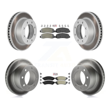 Front Rear Semi-Metallic Pad Coat Brake Rotor Kit For 2008-2009 Ford F-250 Super Duty 4WD KGA-105180