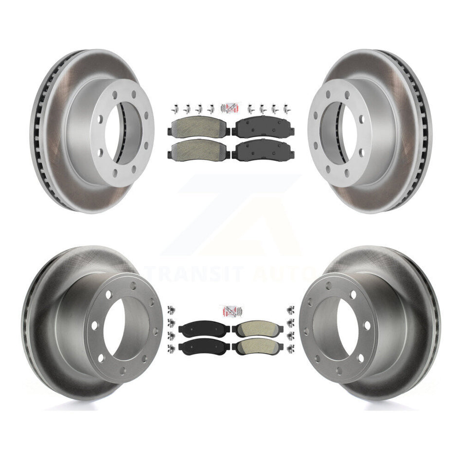 Front Rear Semi-Metallic Pad Coat Brake Rotor Kit For 2008-2009 Ford F-250 Super Duty 4WD KGA-105180