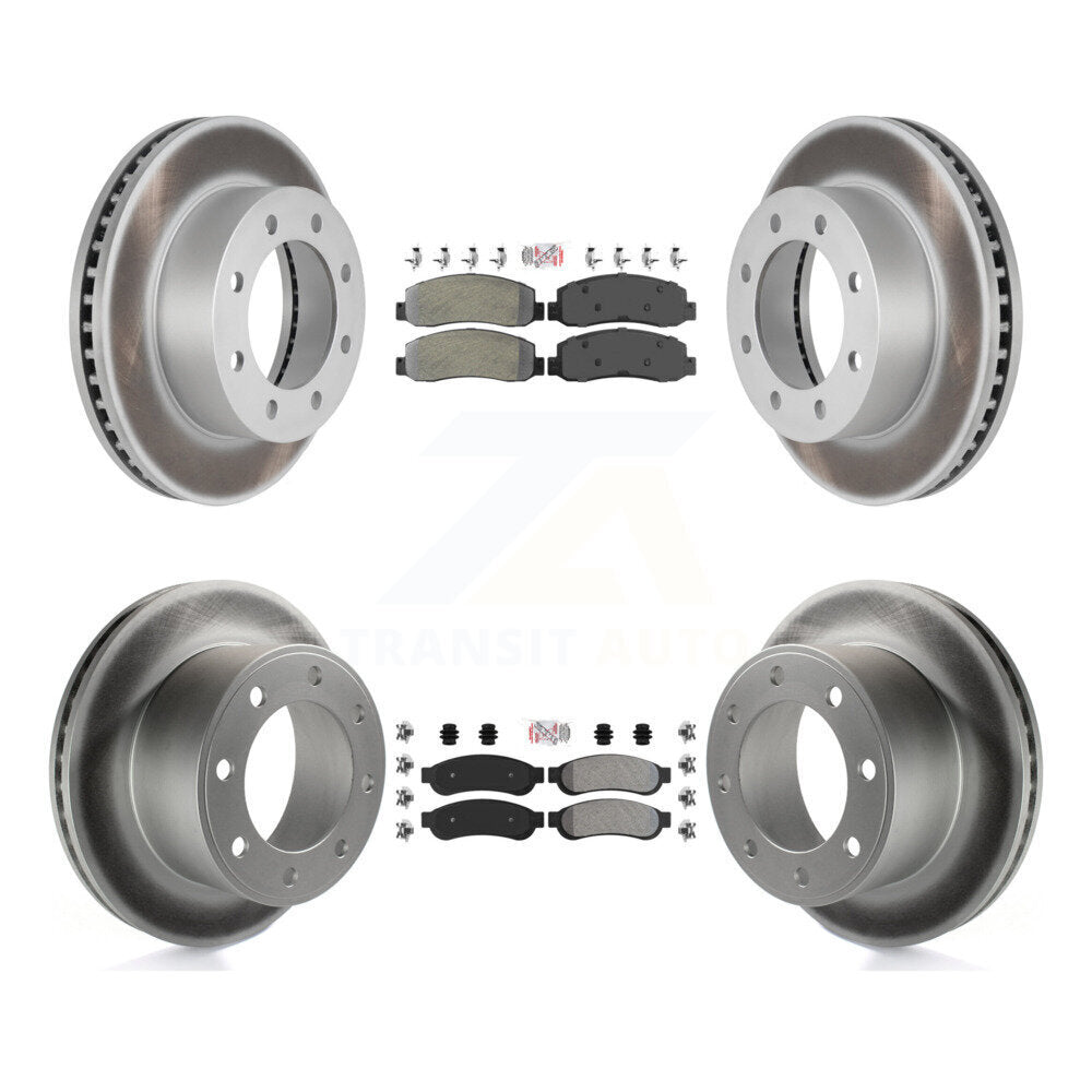 Front Rear Semi-Metallic Pad Coat Brake Rotor Kit For 2008-2009 Ford F-250 Super Duty 4WD KGA-105182