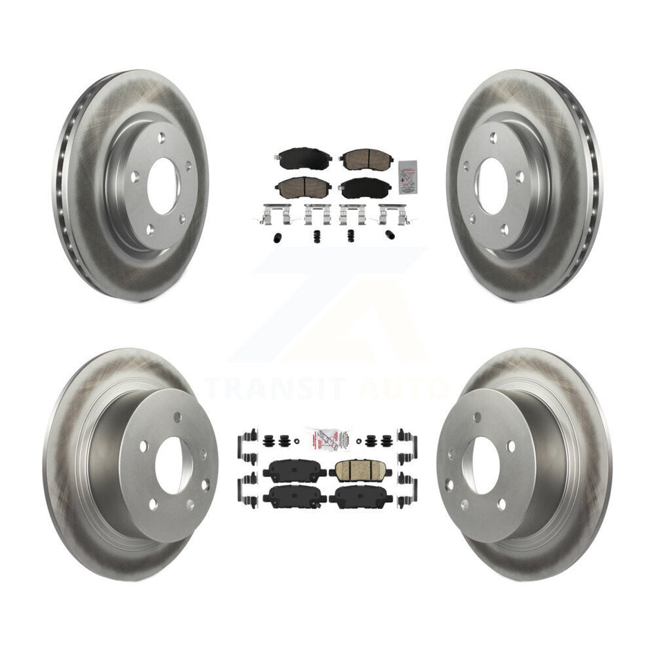 Front Rear Ceramic Pads And Coated Disc Brake Rotors Kit For Nissan Sentra KGA-105186