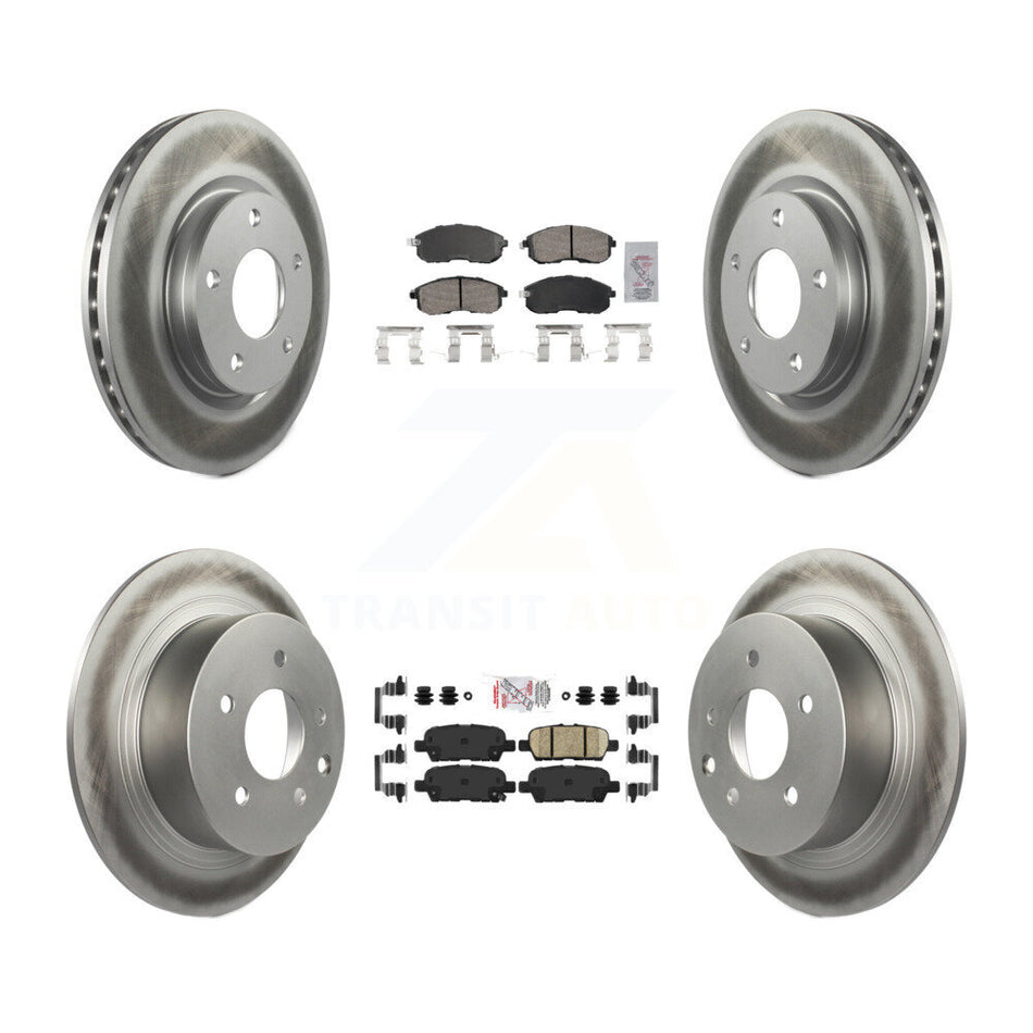 Front Rear Ceramic Pads And Coated Disc Brake Rotors Kit For Nissan Sentra KGA-105187
