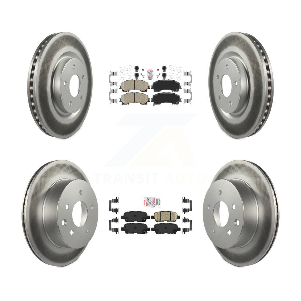 Front Rear Ceramic Pads And Coated Disc Brake Rotors Kit For Nissan Rogue KGA-105188