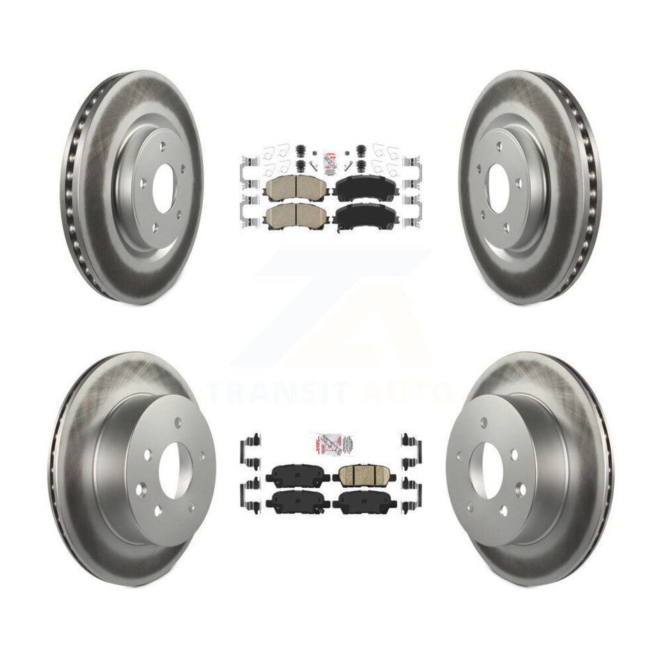 Front Rear Ceramic Pads And Coated Disc Brake Rotors Kit For Nissan Rogue KGA-105188