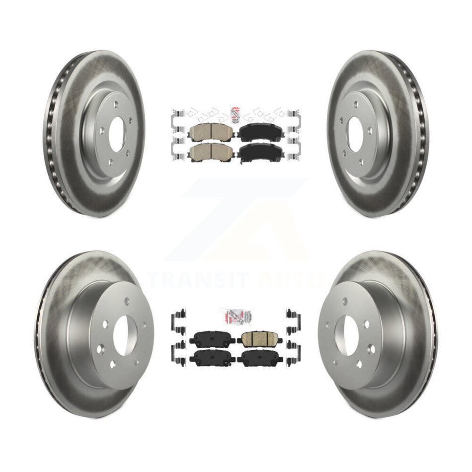 Front Rear Ceramic Pads And Coated Disc Brake Rotors Kit For Nissan Rogue KGA-105189