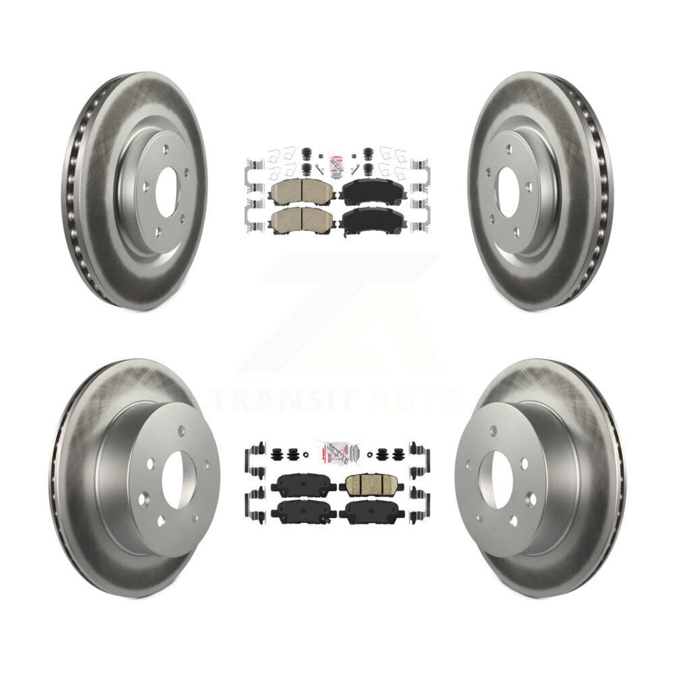 Front Rear Ceramic Pads And Coated Disc Brake Rotors Kit For Nissan Rogue KGA-105190