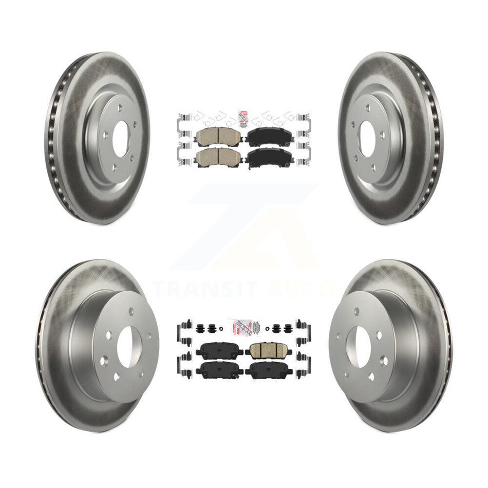 Front Rear Ceramic Pads And Coated Disc Brake Rotors Kit For Nissan Rogue KGA-105191