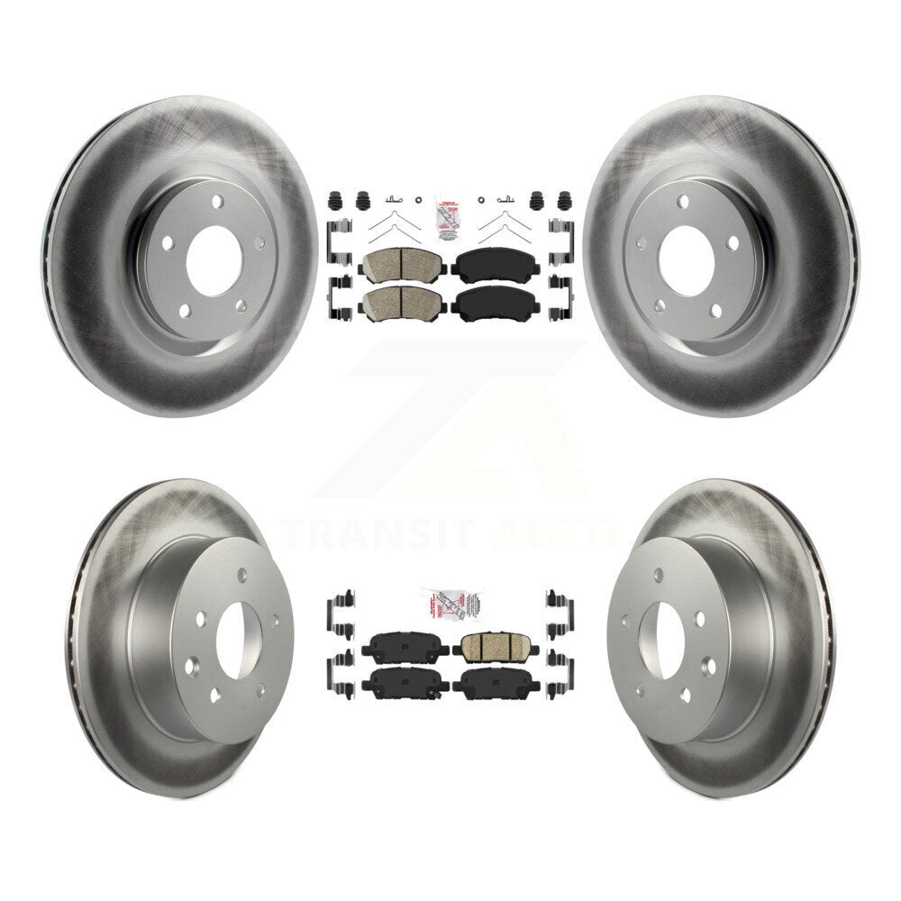 Front Rear Ceramic Pad And Coated Disc Brake Rotor Kit For 2014-2017 Nissan Juke Nismo RS KGA-105192