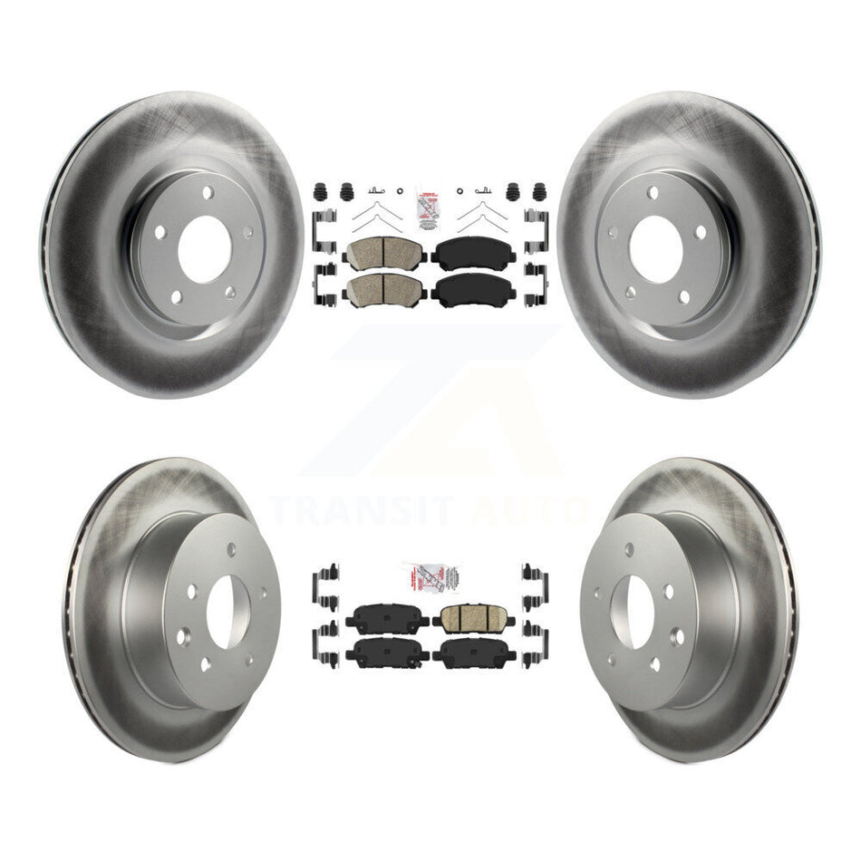 Front Rear Ceramic Pad And Coated Disc Brake Rotor Kit For 2014-2017 Nissan Juke Nismo RS KGA-105192